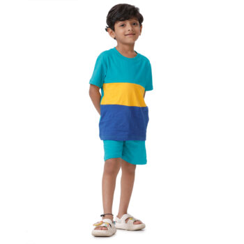 Kids Cotton Fancy Multicolor T-Shirt and Matching Shorts Clothing Set - Stylish and Comfortable Wear for Boys and Girls