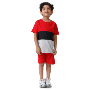Kids Cotton Fancy Multicolor T-Shirt and Matching Shorts Clothing Set - Stylish and Comfortable Wear for Boys and Girls